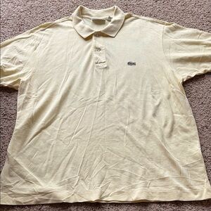 Lacoste pale yellow Polo Shirt Classic Style fits XL
